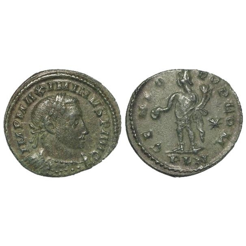 462 - Roman Imperial: Maximianus AE Follis or Antoninianus of London. Rev: GENIO POPROM, star in right fie... 