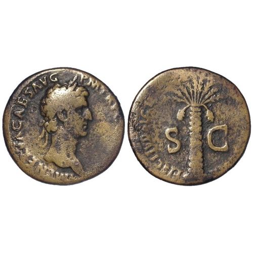 464 - Roman Imperial: Nerva AE Sestertius, Rome 96/97 AD, 'FISCI IVDAICI' palm tree reverse (Jewish theme)... 