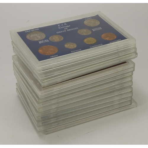 542 - GB Coins (117) a collection of privately assembled QEII predecimal year sets in 'flat packs' from 19... 