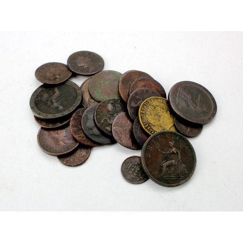 550 - GB Copper & Bronze (22) 17th-19thC assortment, mixed grade.