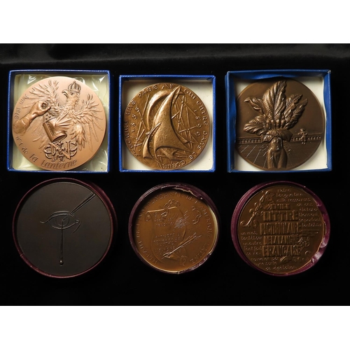 854 - French Commemorative Medals (6) 20thC large bronze issues by the Monnaie de Paris depicting artists,... 