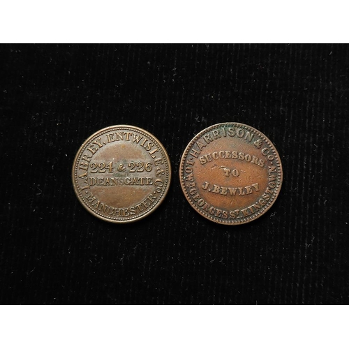 890 - Tokens, 19thC (2): Unofficial Farthings: Harrison & Co, Kingstown VF, and Labrey, Entwistle & Co. Ma... 