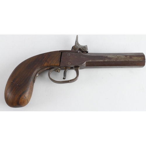 114 - Percussion pocket pistol, no maker marks, 