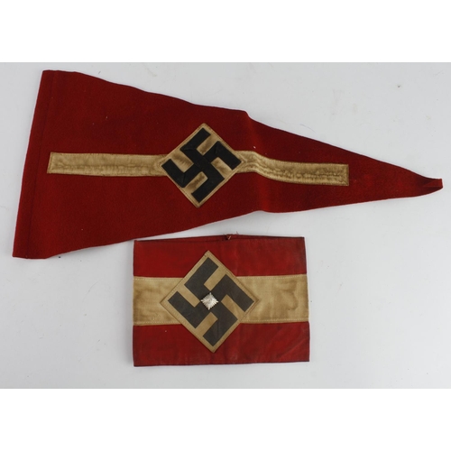 1210 - Germany from a one owner collection, an HJ Armband with Leaders pip and associated Pennant.