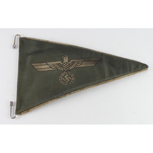 1231 - Germany from a one owner collection, an Officers Wehrmacht car pennant, service wear.