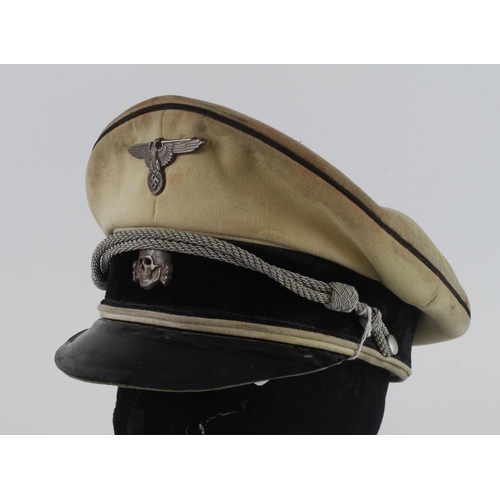 1237 - Germany from a one owner collection, an SS Officers summer cap, named inside, SS marked inside peak,... 