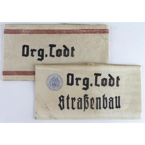 1244 - Germany from a one owner collection, two Org.Todt armbands.