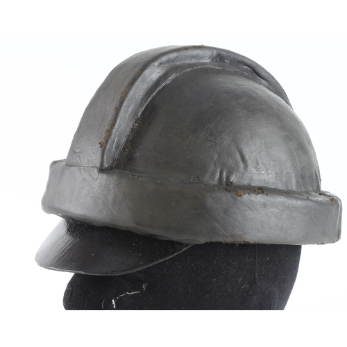 1255 - Imperial German Flieger early war flying helmet. Based on a Pickelhaube design.