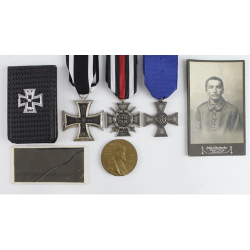 1258 - Imperial German medals plus a mirror and diary etc.