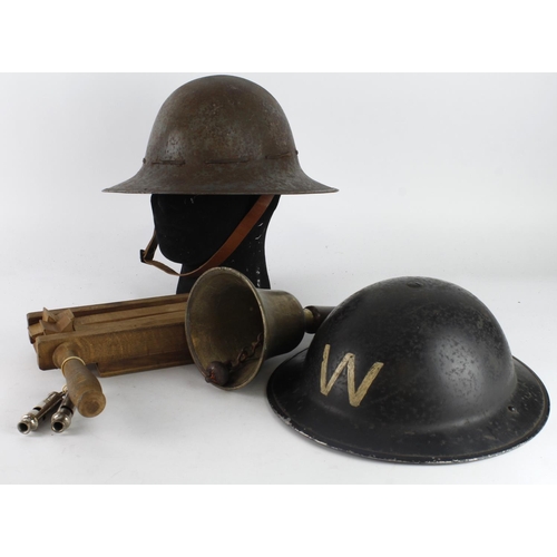 155 - ARP group, vendor states all found in Broomfield Road, Chelmsford. Including Waden Helmet 1940 dated... 