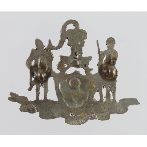 158 - Badge - early Nepalese low grade silver hat badge, has 2 replaced lugs to the reverse.