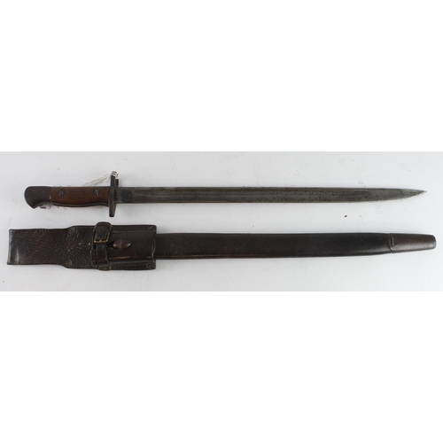 16 - Bayonet P07 made by Enfield in May 1915, pommel and scabbard throat marked 