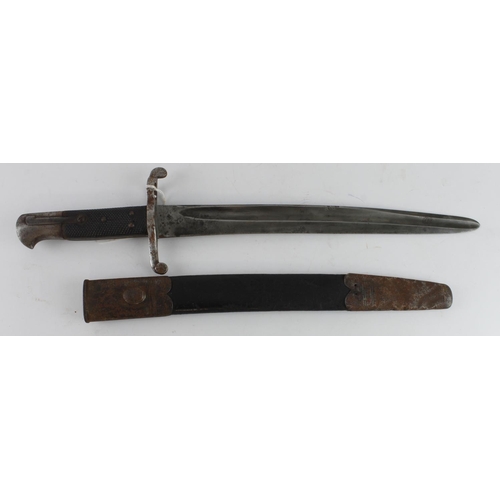 18 - Bayonet pat 1953 artillery Yataghan officially shortened to 12 inches with the tip rounded and ring ... 