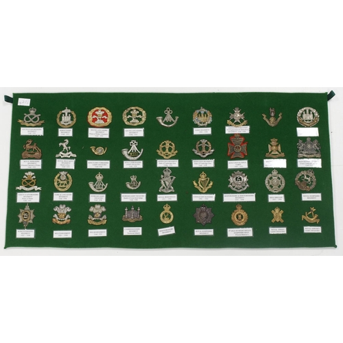 192 - Badges collection of seventy two hat badges all Infantry Regiments including Queens, Buffs, Kings, S... 