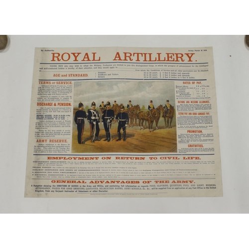 245 - British Army Victorian original recruiting poster, Royal Artillery, July 1897, some age wear, but mo... 