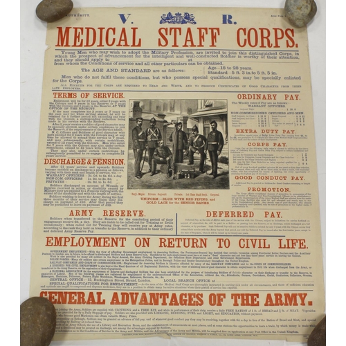 246 - British Army Victorian original recruiting poster, The Medical Staff Corps (pre RAMC), March 1896, s... 