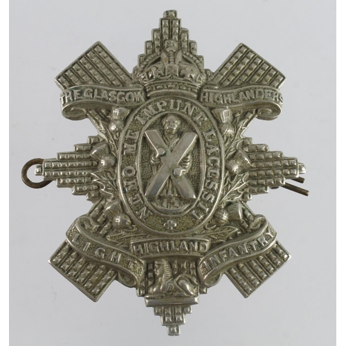 267 - Cap Badge WW1 The Glasgow Highlanders HLI