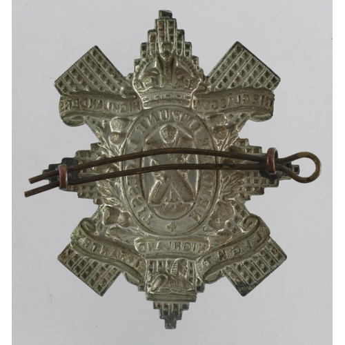 267 - Cap Badge WW1 The Glasgow Highlanders HLI