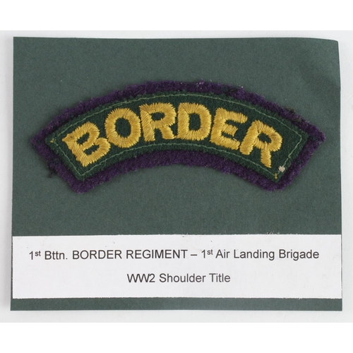 278 - Cloth Badge: 1st Battalion Border Regiment, 1st Air Landing Brigade WW2 embroidered felt shoulder ti... 