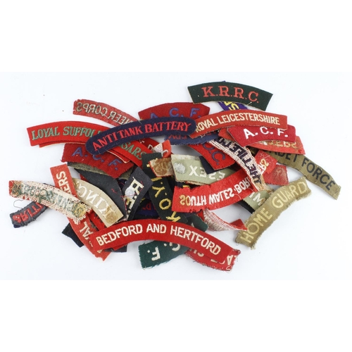 290 - Cloth Badges: British Army shoulder title badges including embroidered, paste back, and printed vers... 