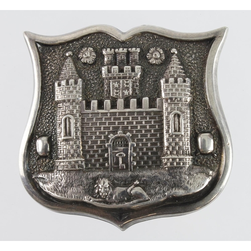 314 - East Surrey Regt. Officer's unmarked silver Arm badge, has a pin fitting in working order to the rev... 