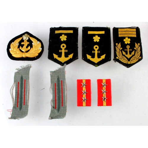 330 - Japanese WW2 collection of six naval rank badges.