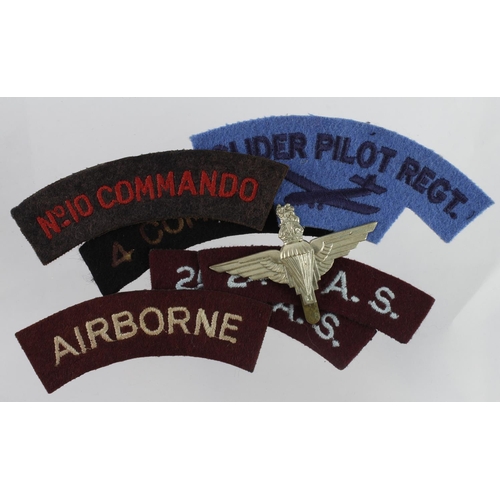 362 - Parachute Regiment cap badge and special forces cloth insignia.