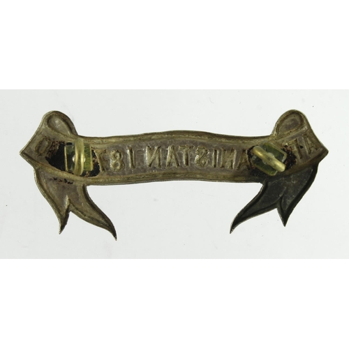 369 - Pouch badge scroll 'Afganistan 1878-80'.   (80mm)