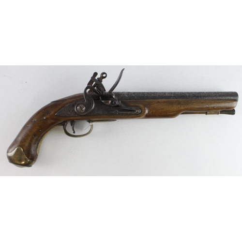 43 - Flintlock military Dragon pattern pistol C.1800 with East India Company marks to the lock military p... 