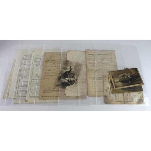 482 - WW1 soldiers service document sets including 5111 Sgt Frederick Swaddling Oxe & Bucks LI. 755623 Gnr... 