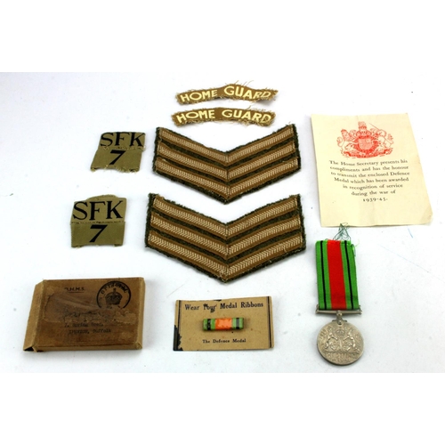 505 - WW2 Home Guard 7th Suffolk titles div patches (SFK 7) and set of Sgt stripes as removed from battle ... 