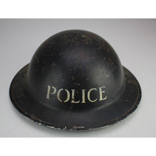 513 - WW2 police steel helmet.