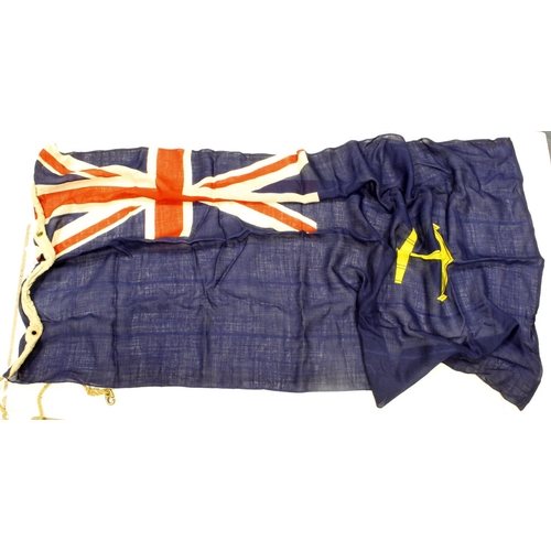 517 - WW2 Royal Naval blue ensign with large anker to the centre size 6x3.