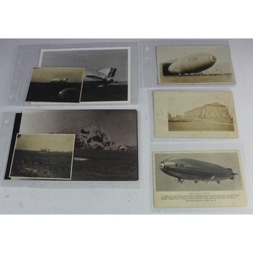 526 - Airship collection relating to the R34, consisting of 2x postcards, and one of Cardington the Airshi... 