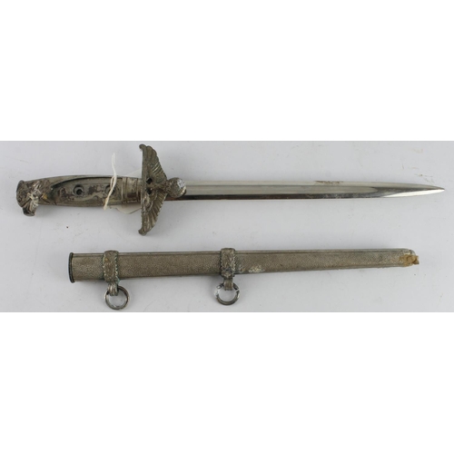 53 - German diplomatic dagger as found no grips pitted to the scabbard and hilt.