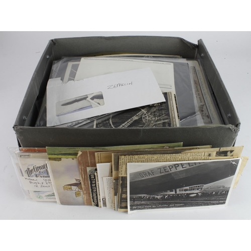 532 - Zeppelin - Airship themed lot of material in grey box, incl zeppelin magazines, zeppelin books, ephe... 