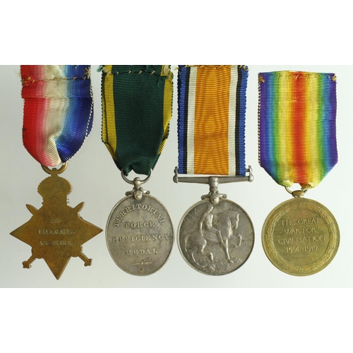 538 - 1914 Star Trio (290 Pte A C Rees 1/6 Welsh R) and TFEM GV (290 Pte A C Rees 6/Welsh Regt).  (4)