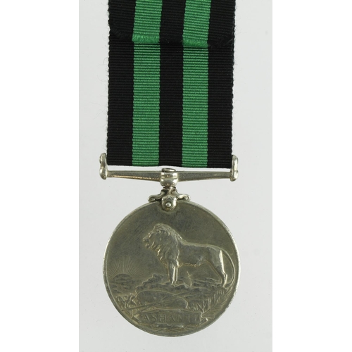 566 - Ashanti Medal 1901 in silver named (176 Pte Kapeti 2nd C.Africa Regt) with copy medal roll