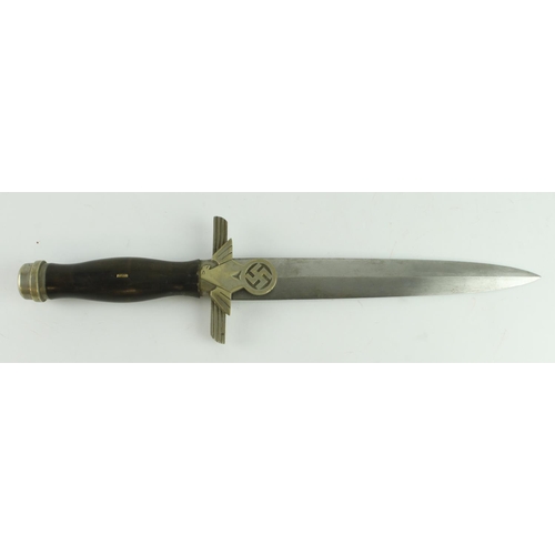 58 - German RLB Deutches Luftschutzverband (German Air Protection League) dagger. RLB sunburst emblem to ... 