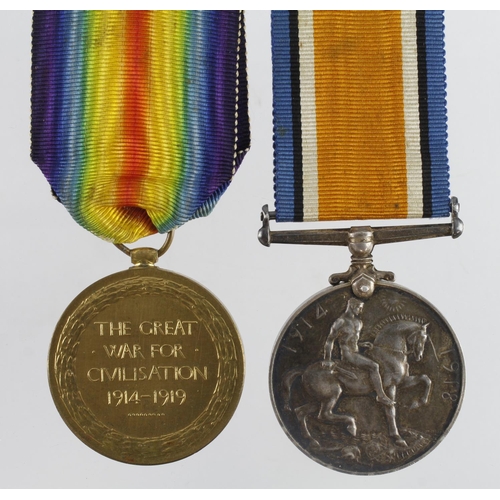 587 - BWM & Victory Medal (191726 Pte.2. C Carlin RAF) with copied research, served Russia 4/7/1919 to 1/9... 