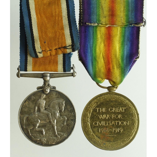 595 - BWM & Victory Medal (37279 Pte A Griffith R.W.Fus) served 16th and 24th Bn's   (2)