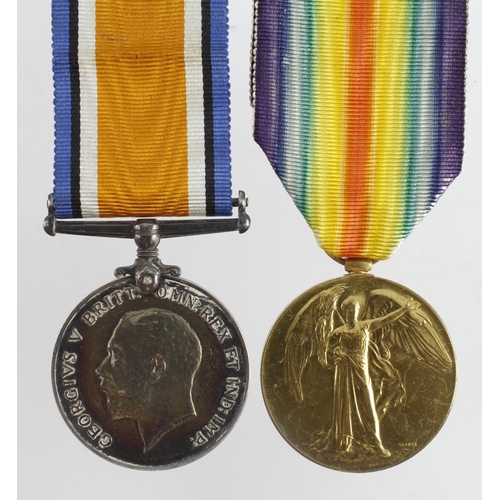 596 - BWM & Victory Medal (4093 Pte D W Dovey 5-London R)   (2)