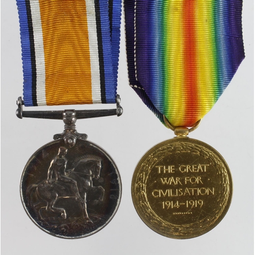 596 - BWM & Victory Medal (4093 Pte D W Dovey 5-London R)   (2)