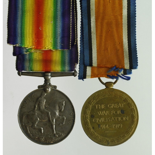 599 - BWM & Victory Medal (50199 Pte H Williams S.Wales Bord) entitled to Silver War Badge