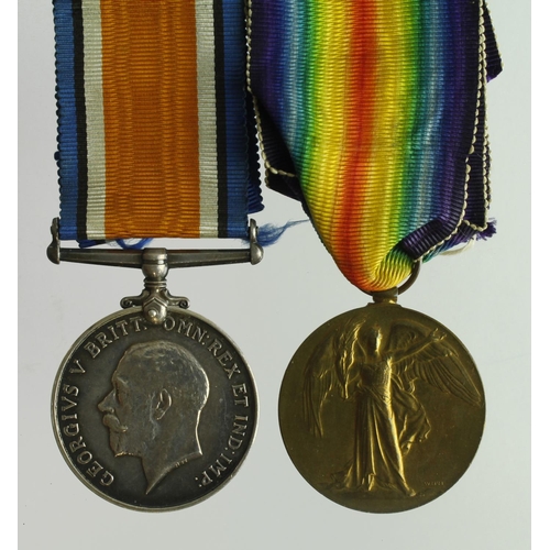 603 - BWM & Victory Medal (F-877 Pte A J Ramsey Middex R) Killed in Action 1st Dec 1917 serving with 17th ... 