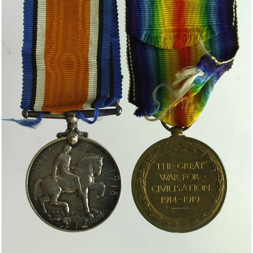 603 - BWM & Victory Medal (F-877 Pte A J Ramsey Middex R) Killed in Action 1st Dec 1917 serving with 17th ... 