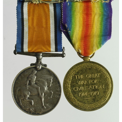 614 - BWM & Victory Medal named (134360 Spr L G P Hull RE).  (2)