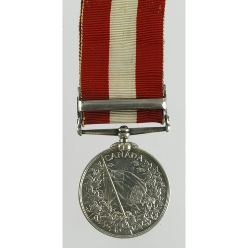 620 - Canada General Service Medal 1899 with Fenian Riad 1870 clasp (Corpl R. St Denis 65th Battalion). Co... 