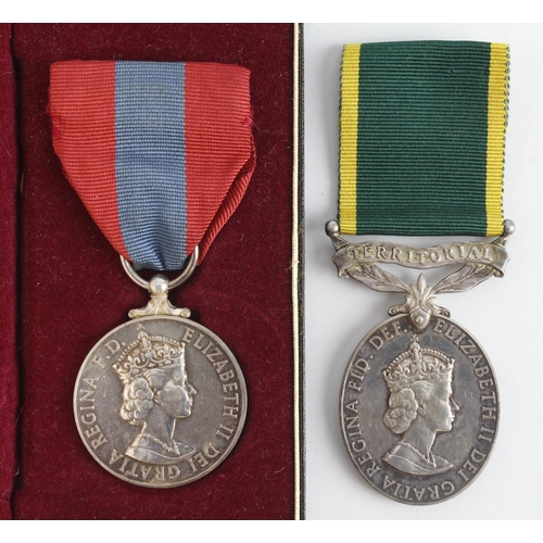 650 - Efficiency Medal QE2 with Territorial clasp (22301566 S.Sgt W R Holman RE), cased Imperial Service M... 