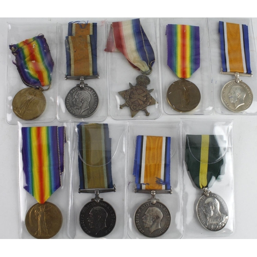 655 - Erased WW1 Medals - TFEM EDVII, majority of naming erased (xxxxxxxxx 4 O & B L.I.) and an erased 191... 